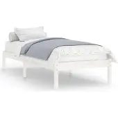 vidaXL Bedframe massief grenenhout wit 90x200 cm