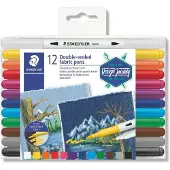 Staedtler textielmarker dubbele punt - set 12 st