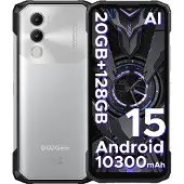 Doogee Blade 20, Android 15 robuuste smartphone, 6,6-inch 90 Hz HD+ IPS-display, 10300 mAh batterij, 20 GB RAM + 128 GB opslag, 16 MP AI-camera, drievoudige kaartsleuf, simvrij en ontgrendeld.