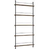 MOEBE Magazine Schap 85x188 Cm Gerookt Eiken/zwart - Wandplanken Eikenfineer Black - MS.180.1.SO.BL
