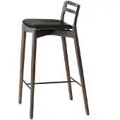 Vipp 484 Cabin Barkruk Donker eiken/Zwart Leer