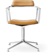 Vipp 452 Draaistoel Met Voeten Gepolijst Aluminium / Kamelkleurig - Bureaustoelen Leer Camel - 45271G01V2
