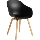 HAY Stoel AAC222 Water-Based Lacquered Oak Base Standard Glider Black 2.0 Shell