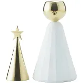 Klong Soprano Kandelaar 2 Stuks Wit/ - Kaarshouders Messing White - 31204