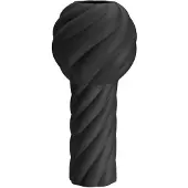Cooee Design Twist Pillar Vaas 34 Cm Zwart - Vazen Keramiek Black - TH-06-01-BK