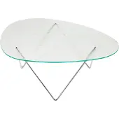 Gubi Pedrera Salontafel Getextureerd Doorzichtig / Chroom - Salontafels Glas Clear - 10148699