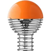 Verpan Tafellampe , Wire, dimbare, Oranje, Woonkamer, Roestvrij staal, Designer