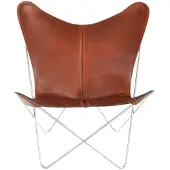 OX Denmarq Trifolium Bat Chair Steel Frame Leather - Fauteuils Leer Cognac - OX10101-13