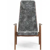 Swedese Lamino Fauteuil Natuurlijk Gelakt Hout / Shapenvacht - Fauteuils Walnoot Scandinavian Grey - 23001|V1254