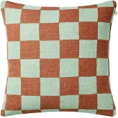 Chhatwal & Jonsson Buffalo Check Aqua-apricot orange, 50x50 cm