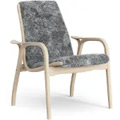 Swedese Laminett Fauteuil Eik wit gepigmenteerd / schapenvacht Scandinavian Grey (grijs)