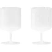 Ferm Living Ripple Wijnglazen - Set van 2 Frosted