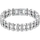 Mendes Heren armband Edelstaal Biker Chain Silver