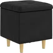 vidaXL Opslagottoman met kussen Zwart 40 x 40 x 45 cm Kunstleer