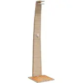 vidaXL Buitendouche 55x60x224 cm poly rattan en acaciahout beige
