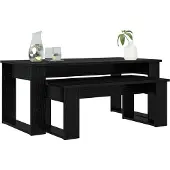 vidaXL Koffietafel Set 2 st Zwart Eiken 100 x 50 x 42 cm Bewerkt hout
