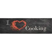 vidaXL Keukenmat wasbaar cooking-print 45x150 cm fluweel zwart