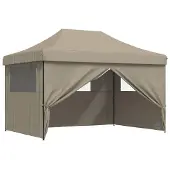 vidaXL Partytent Taupe 279 x 410 x 315 cm Oxford Stof