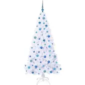 vidaXL Kunstkerstboom met 300 LED Wit 180 cm PVC en Staal