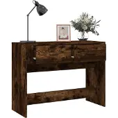 vidaXL Wandtafel 100x39x75 cm bewerkt hout gerookt eikenkleurig