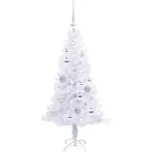 vidaXL Kunstkerstboom met 150 LED Wit 120 cm PVC en Staal