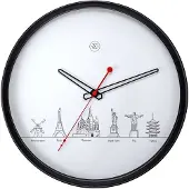 NXt - 7350 - Wandklok - 30cm - zwart - Wordtour