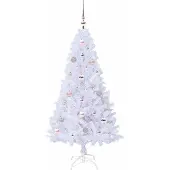 vidaXL Kunstkerstboom Wit 150 cm PVC en Staal