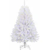 vidaXL Kunstkerstboom met 150 LED Wit 120 cm PVC en Metalen