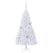 vidaXL Kunstkerstboom Wit 120 cm PVC en Staal