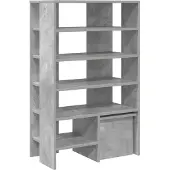 vidaXL Schoenenkast 2 st 62 x 35 x 100 cm Bewerkt hout Betongrijs