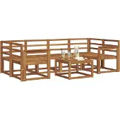 vidaXL Buiten bank set 7 st Naturel Massief Acacia Hout