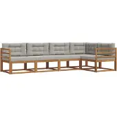 vidaXL Buiten bank set 5 st Naturel en lichtgrijs