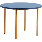 HAY Tafel Two-Colour Ochre Powder Coated Steel Frame Blue Ø105 x H74 cm