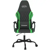vidaXL Gamestoel kunstleer zwart en groen