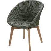 Cane-Line Peacock stoel soft rope Dark green, teak
