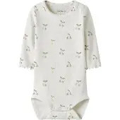 Name it BABY romper wit fijn gebreid Meisjes Stretchkatoen Ronde hals All over print - maat 50