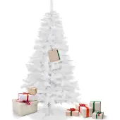 Springos Kunstkerstboom - - 220 cm - Wit - Dichte takken - Gemakkelijk te onderhouden