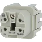 Harting Han 4A, busseinsatz (F), schroefklem, 4-polig + PE, 230V/400V, 10A - 1 stuk