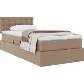 vidaXL Opslag bed met matras Cappuccino 90 x 190 cm Kunstleer