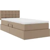 vidaXL Opslag bed met matras Cappuccino 90 x 190 cm Kunstleer