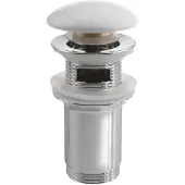 Sapho - Afsluitbare afvoerplug voor wastafel met overloop, Click Clack, wit AR902