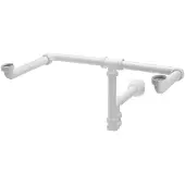 Bruckner - Wastafelgarnituur Mosquito voor dubbele wastafel, 1 1/4, afloop 40 mm, wit 151.130.0