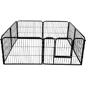 Springos Omheining voor kleine dieren - - Opvouwbaar - 8 panelen - 165x165 cm - Hoogte 60 cm