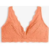 Bonprix Comfortabele bralette met zacht biologisch katoen en kant maat 80