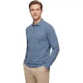 HUGO BOSS Blauw poloshirt Boss Black Pado jersey effen