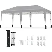 Northix Uitschuifbare paviljoen, 3 x 6 meter, met UV-bescherming, grijs
