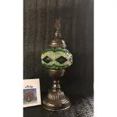 Halay Handgemaakte Turkse sfeerlamp met groene golfjes Mozaïek nachtlamp Oosterse Sprookjes tafellamp