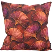 NOVÉE Ginkgo Burgundy Kussenhoes | 45 x 45 cm | Katoen/Polyester