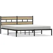 vidaXL Bedframe zonder matras metaal sonoma eikenkleurig 180x200 cm