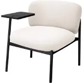 COMHOMA - Loungestoel Fauteuil - Moderne Gestoffeerd met Metalen Poten - Beige